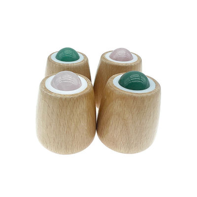 Aanpasbare Jade Massage Ball Houten Handle Jade Roller voor lichaamsmassage en nek/gezicht Gua Sha Stress Relief Tool