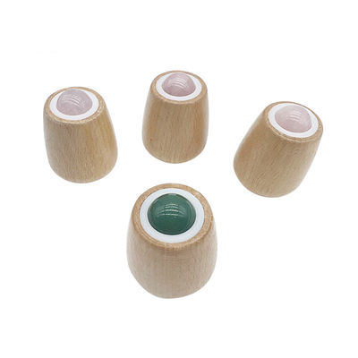 Aanpasbare Jade Massage Ball Houten Handle Jade Roller voor lichaamsmassage en nek/gezicht Gua Sha Stress Relief Tool