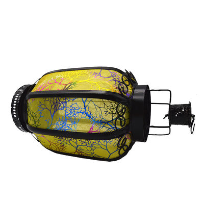 Gele Chinese Product Lantern 26cm Lengte Diameter 13cm Metaal IJzer Ideaal voor festivals