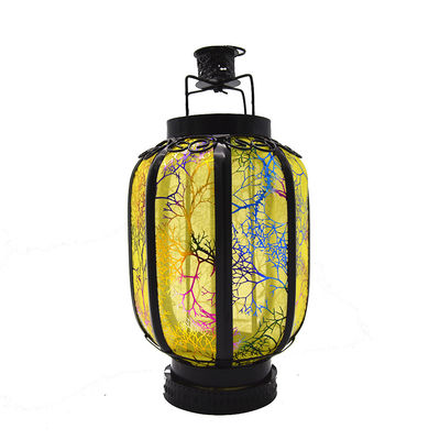 Gele Chinese Product Lantern 26cm Lengte Diameter 13cm Metaal IJzer Ideaal voor festivals