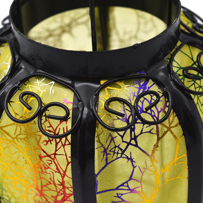 Gele Chinese Product Lantern 26cm Lengte Diameter 13cm Metaal IJzer Ideaal voor festivals