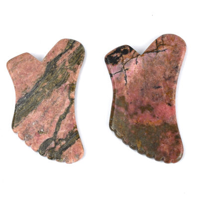 Natuurlijke Rhodonite Gua Sha Massage Tool voor het strakken van de huid en het bevorderen van gezichts schoonheid