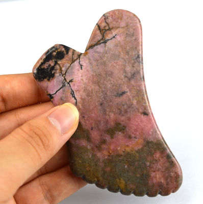 Natuurlijke Rhodonite Gua Sha Massage Tool voor het strakken van de huid en het bevorderen van gezichts schoonheid