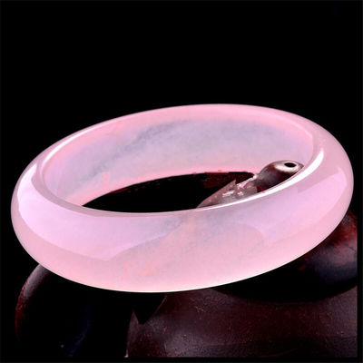 Kunstcollectieve roze hibiscus armband Natuurlijke violette jade armband A-klasse jade sieraden armband vrouwen