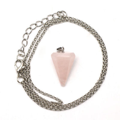 Natuurlijke kristal rozen kwarts hanger voor chakra uitlijning en Reiki Healing