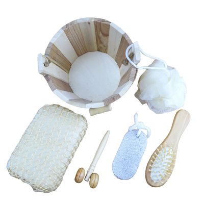 Lichaamsmassager set vat bad vijf stukken met puimsteen gezichtsmassager shampoo kam toilet spons en douche pouf