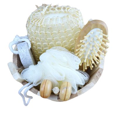 Lichaamsmassager set vat bad vijf stukken met puimsteen gezichtsmassager shampoo kam toilet spons en douche pouf