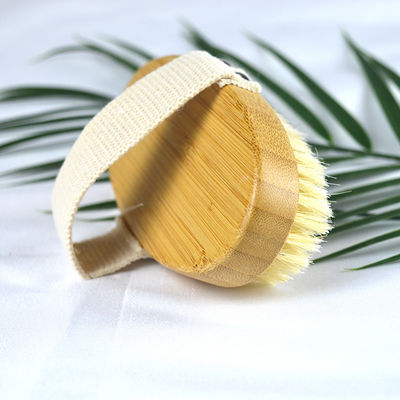Natuurlijke houten handgreep varkensborstel exfoliërende huid bamboe douche badborstels lichaam droog borstel lichaam borstel voor diep reiniging