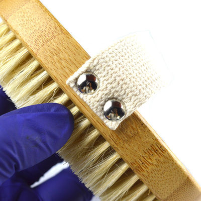 Natuurlijke houten handgreep varkensborstel exfoliërende huid bamboe douche badborstels lichaam droog borstel lichaam borstel voor diep reiniging