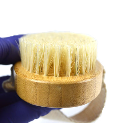 Natuurlijke houten handgreep varkensborstel exfoliërende huid bamboe douche badborstels lichaam droog borstel lichaam borstel voor diep reiniging