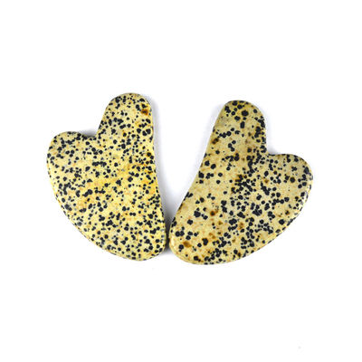 Gepersonaliseerd logo beschikbaard 2024 Trending Hartvormige Dalmatische Steen Guasha Massage Tool voor Body Healthcare Massage