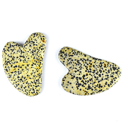 Gepersonaliseerd logo beschikbaard 2024 Trending Hartvormige Dalmatische Steen Guasha Massage Tool voor Body Healthcare Massage