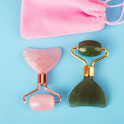 Mini Rose Quartz Jade Roller Oog Huidverzorging Gua Sha Board Multi Functionele Gezichts Beauty Device binnen 90 Tekens
