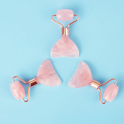 Mini Rose Quartz Jade Roller Oog Huidverzorging Gua Sha Board Multi Functionele Gezichts Beauty Device binnen 90 Tekens