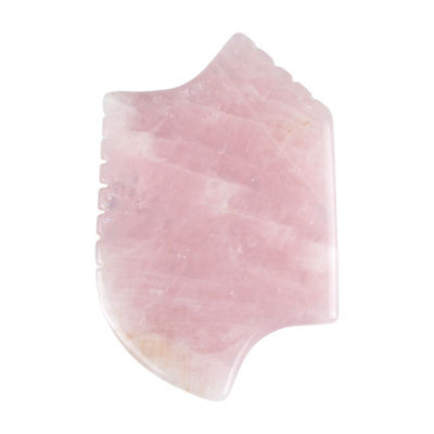 2024 Rozenkwarts Gua Sha massagetool met tanden Natuurlijke kristallen huid Schoonheid massager Gezichtslifting Anti-aging Roze logo