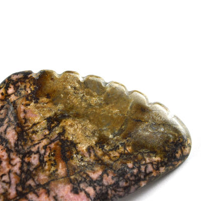 Aanpasbare Rhodonite Stone Gua-Sha Tool Roze en Zwarte Gezichtsmassageur voor nek/schouder/rug/beenverlichting