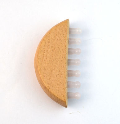 Houten Rozenkwarts Jade Guasha Haar Meridian Massage Kam Scalp Gua Sha Massager Haar Massage Kam met Gua Sha Functie