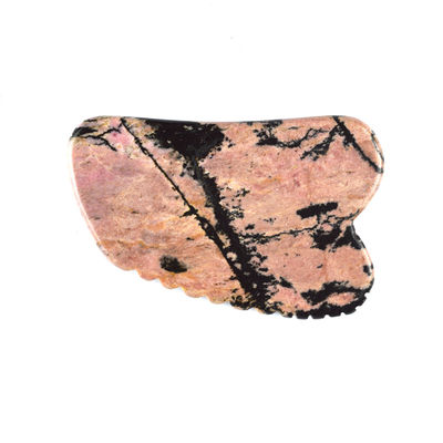 Lichaamsmassageapparatuur Natuurlijke Rhodonite Steen Gua Sha Schraapplaat voor gezichtsverzorging en diepe weefselmassage