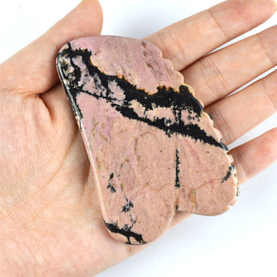 Lichaamsmassageapparatuur Natuurlijke Rhodonite Steen Gua Sha Schraapplaat voor gezichtsverzorging en diepe weefselmassage