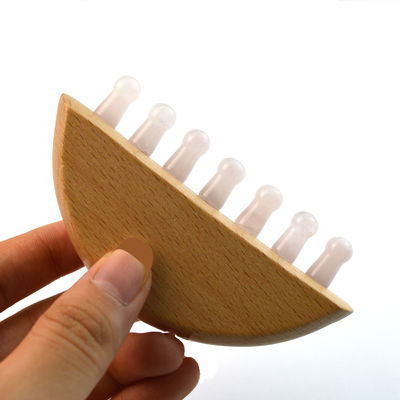Houten Rozenkwarts Jade Guasha Haar Meridian Massage Kam Scalp Gua Sha Massager Haar Massage Kam met Gua Sha Functie