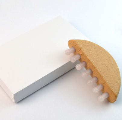 Houten Rozenkwarts Jade Guasha Haar Meridian Massage Kam Scalp Gua Sha Massager Haar Massage Kam met Gua Sha Functie