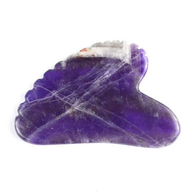 2024 Trending Massage Tools Heart Shape Natural Amethyst Gua Sha Met Tanden Custom Logo Guasha Body Self Skin Care