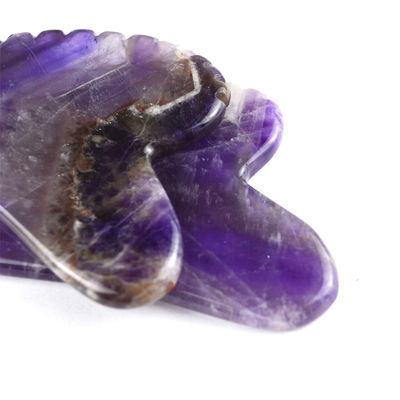 2024 Trending Massage Tools Heart Shape Natural Amethyst Gua Sha Met Tanden Custom Logo Guasha Body Self Skin Care