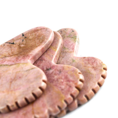 Lichaamsspieren Natuurlijke hartvorm Rhodonietsteen Gua Sha Schraapplank Tanden Guasha Steen Gezicht Schoonheid Massage Tool Huidverzorging