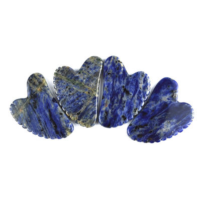 Gezichtslifting gereedschap Hartvorm Natuurlijke Sodalite Gua Sha Steen voor zelfzorg en lichaam ontspanning