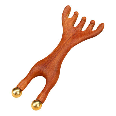 Rood hert geitje vorm koper hoofdhuid meridian massager hoofd gua sha massagekamer voor het vormen en opheffen van gezichtskenmerken