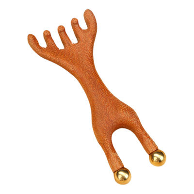 Rood hert geitje vorm koper hoofdhuid meridian massager hoofd gua sha massagekamer voor het vormen en opheffen van gezichtskenmerken
