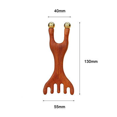 Rood hert geitje vorm koper hoofdhuid meridian massager hoofd gua sha massagekamer voor het vormen en opheffen van gezichtskenmerken