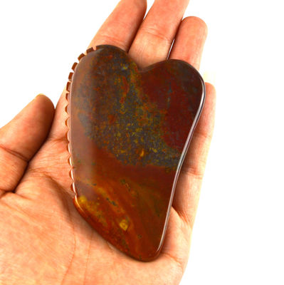 Spiermassagefunctie 2024 Warm Natuurlijk Rood Mookait Jasper Gua Sha Massager Custom Logo Huidverzorging Anti Aging Genezende Steen Schrapen Massage Hulpmiddelen