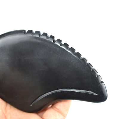 Beschikbaar hartvorm Gua Sha massagetool gemaakt van natuurlijke zwarte Bian steen voor spa ontspannende meditatie