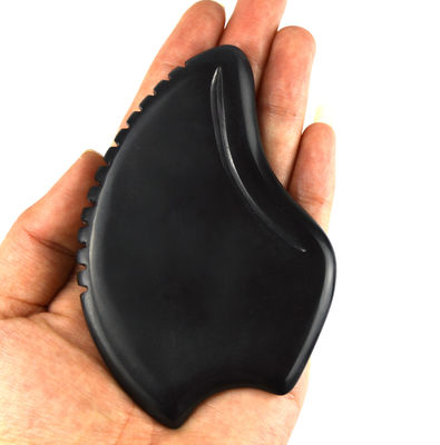 Beschikbaar hartvorm Gua Sha massagetool gemaakt van natuurlijke zwarte Bian steen voor spa ontspannende meditatie