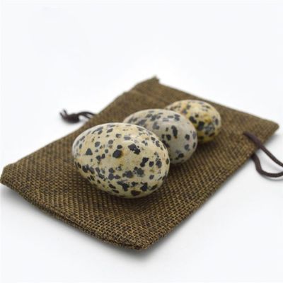 Warme Dalmatische Jasper Yoni Eieren Set voor vrouwen 3 maten Vibrerende Jade Edelsteen Eieren