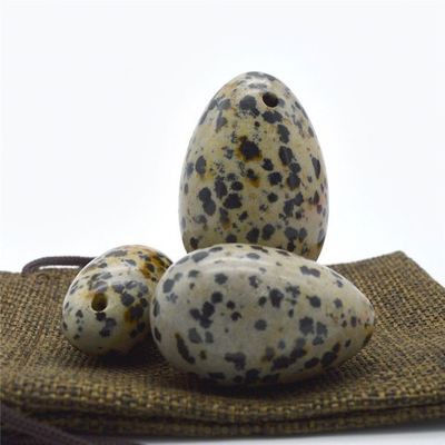 Warme Dalmatische Jasper Yoni Eieren Set voor vrouwen 3 maten Vibrerende Jade Edelsteen Eieren