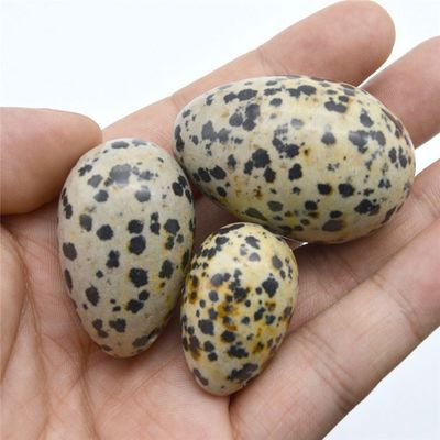 Warme Dalmatische Jasper Yoni Eieren Set voor vrouwen 3 maten Vibrerende Jade Edelsteen Eieren