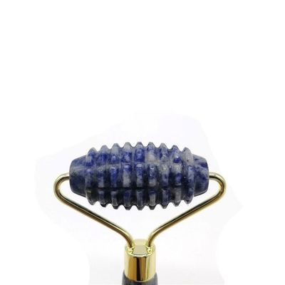 Gezichtsmassage Technologie Gepolijste natuurlijke blauwe puntsteen Eénkop Spiked Jade Roller Anti Aging met technologie