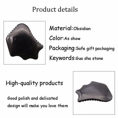 Natural Black Obsidian Gua Sha Board voor huidverzorging Schrapen Gezichtsmassage Relaxatie