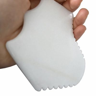 Natuurlijke witte jade gua sha board voor gezichtsmassage en schraap therapie ontwerp eigenschappen