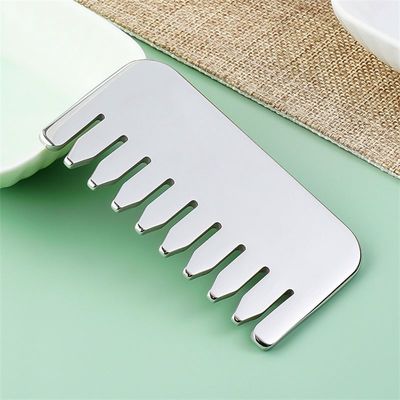 Lichaamsmassage en ontspanning van de hoofdhuid 304 Ruitvrij staal Gua Sha Comb Scalp ontspanning en haargroei Hoofd Gua Sha massagetool