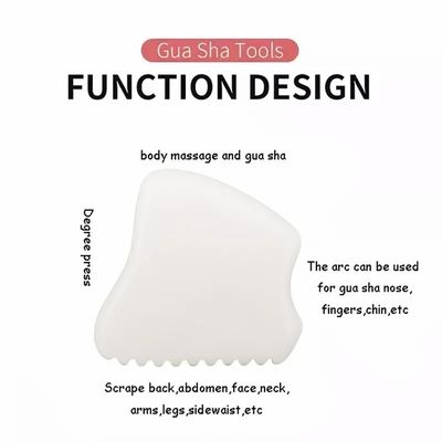 Custom Logo 2024 White Jade Gua Sha Tools voor gezichts- en nekmassage Warm massager Massager Mode No abk-2051