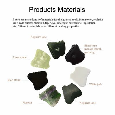 Custom Logo 2024 White Jade Gua Sha Tools voor gezichts- en nekmassage Warm massager Massager Mode No abk-2051