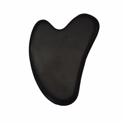 8*6cm Natuurlijke Zwarte Bian Steen Hartvorm Gua Sha Massage Tool voor gezichtsmassage en meditatie