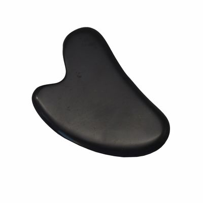 8*6cm Natuurlijke Zwarte Bian Steen Hartvorm Gua Sha Massage Tool voor gezichtsmassage en meditatie