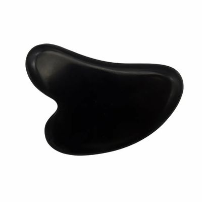 8*6cm Natuurlijke Zwarte Bian Steen Hartvorm Gua Sha Massage Tool voor gezichtsmassage en meditatie