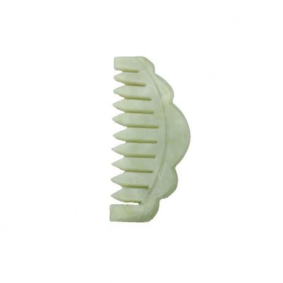 Natuurlijke Jade steen haarkam Scalp Gua Sha Massage Kam Massageur met Meridian Clearing Eigenschappen Foto Perfect