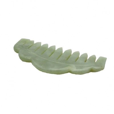 Natuurlijke Jade steen haarkam Scalp Gua Sha Massage Kam Massageur met Meridian Clearing Eigenschappen Foto Perfect