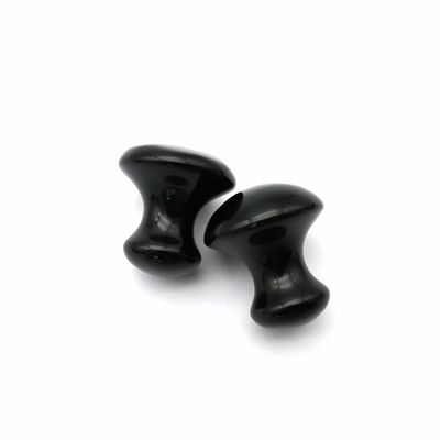 Natuurlijke zwarte obsidiaan paddenstoel Gua Sha Beauty Massage Stone voor gezichts- en lichaamsverzorging Essentiële Accessoires Set